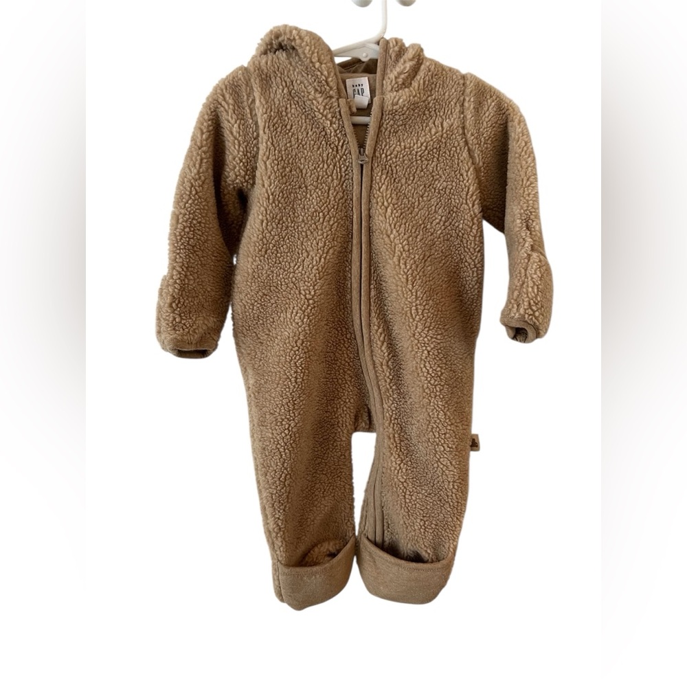Baby Gap Winter Warm Sherpa Bear One Piece Mittens & footie covers Sz6-12